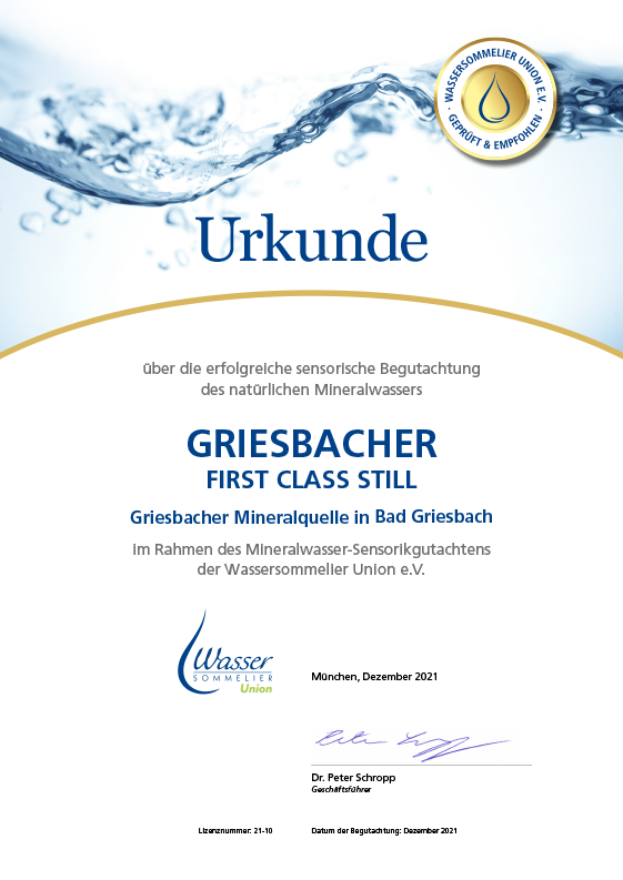 Urkunde Gold Griesbacher Still